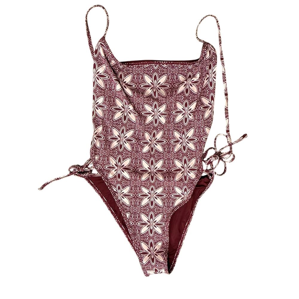 Roxy Batik Bloom Tie Front One Piece Swimsuit Size Large - Picture 11 of 12